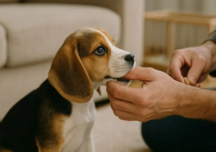 制止幼犬咬人